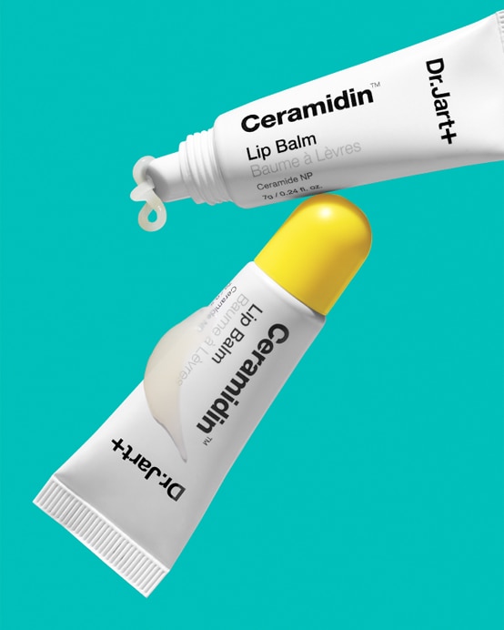 Ceramidin Lip Balm tubes squeeze out the lip balm's smooth glossy texture
