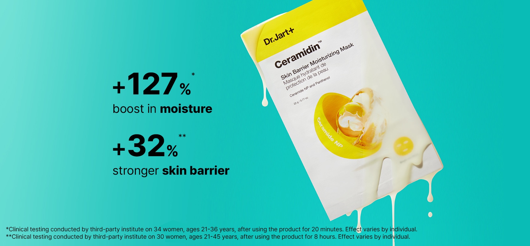 Ceramidin Cream and Ceramidin Face Mask. Face Mask +127% boost in skin's moisture