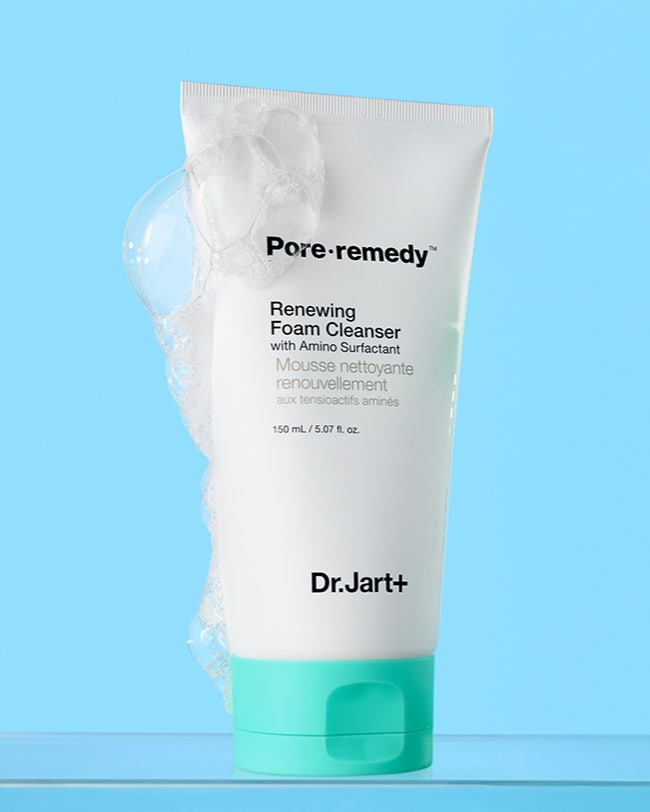 Pore Remedy™ Foam Face Wash Cleanser with Glycerin displayed on a shelf