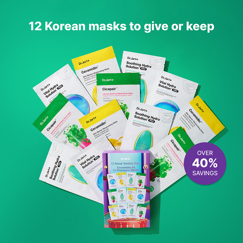 Korean Sheet Mask 12 Pack Gift Set | Dr.Jart+ Skincare